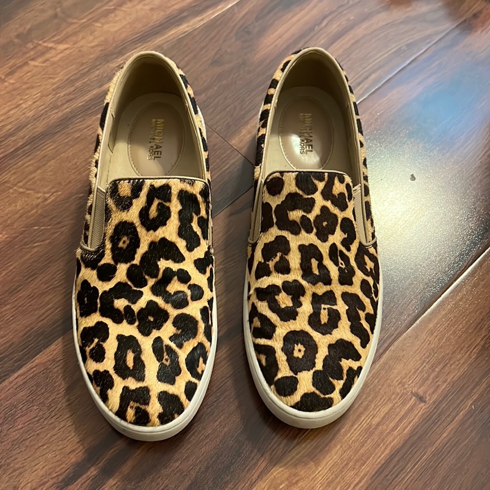 Michael Kors Ponyhair Leopard print slip on sneakers